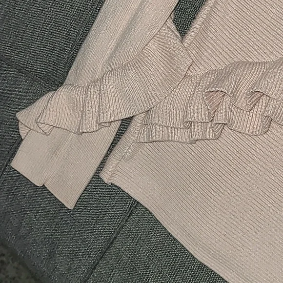 Ann Taylor Pointelle Pink Ruffle Sweater - Picture 5 of 8